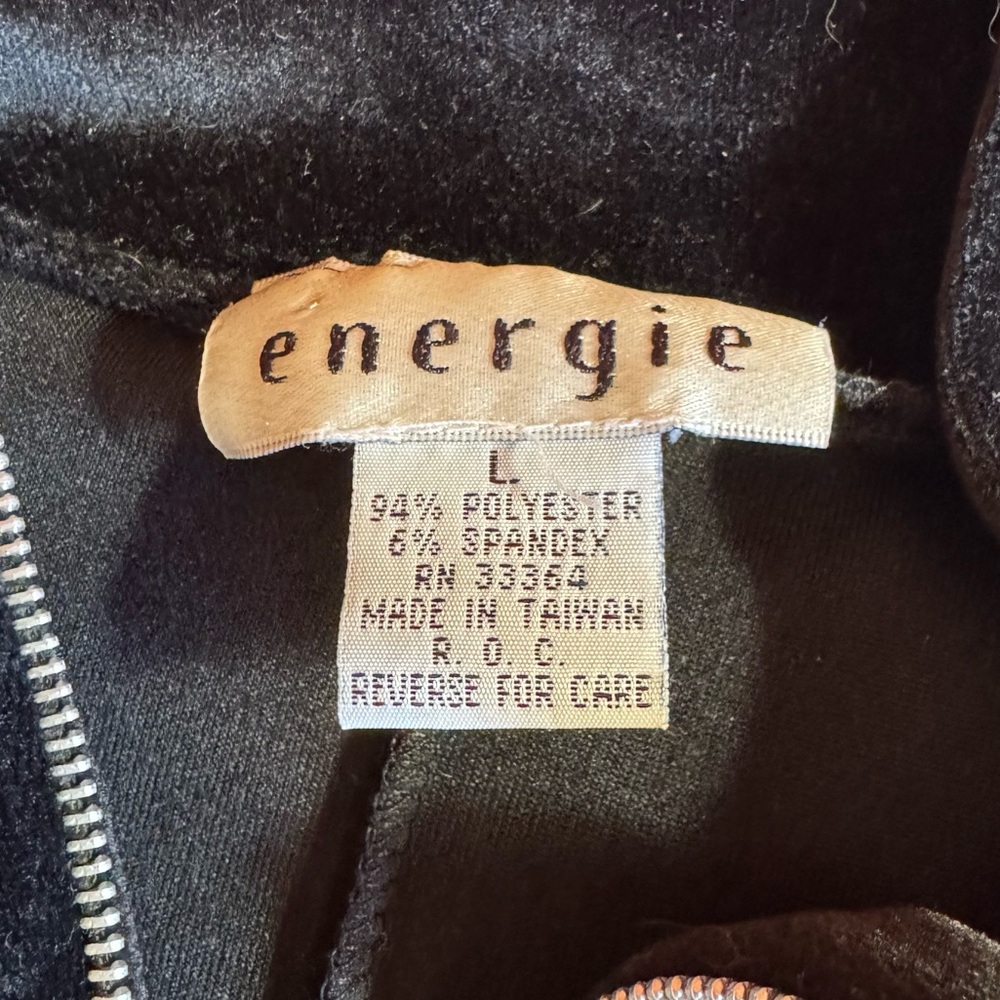 Vintage Energie Y2K '90s Velour Short Sleeve Mini Dress, Black, Size M - Picture 5 of 8